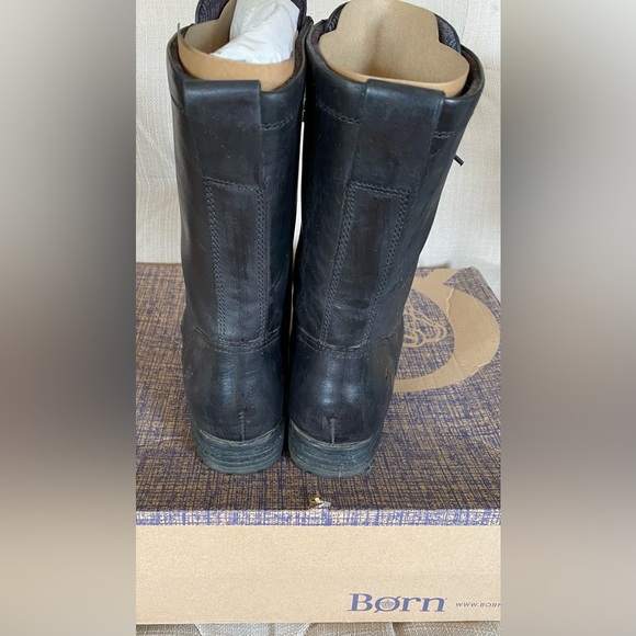 Born Shoes Born Neon Lace Up Combat Boot Black Leather, Sz 7.5 - Picture 5 of 10